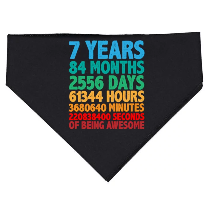 Funny Seven Years Old 7th Birthday USA-Made Doggie Bandana