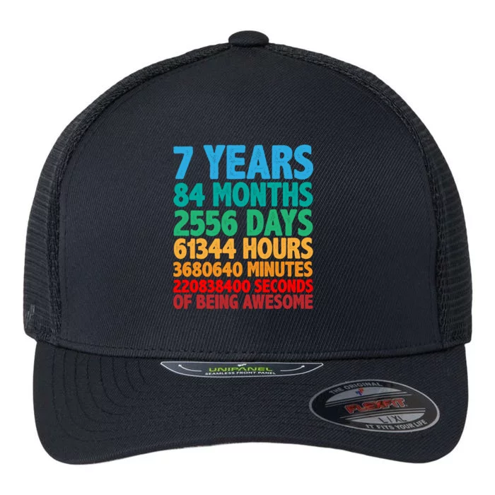 Funny Seven Years Old 7th Birthday Flexfit Unipanel Trucker Cap