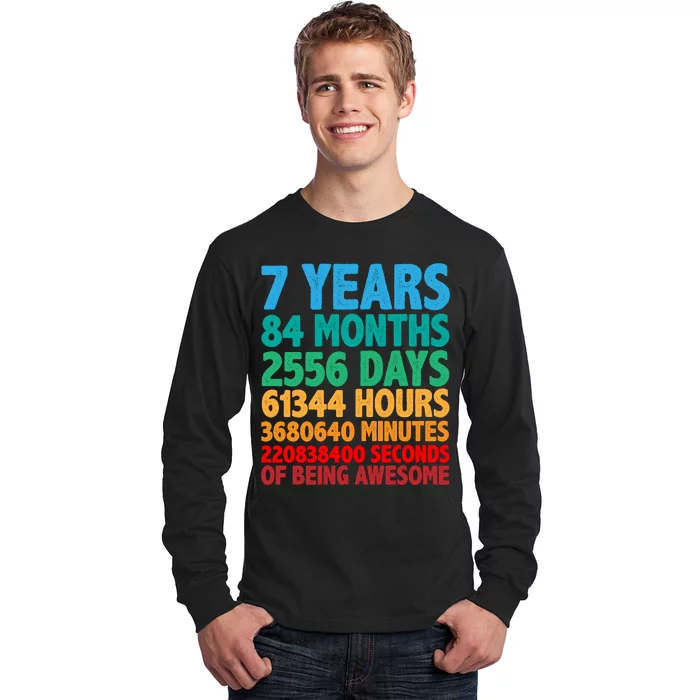 Funny Seven Years Old 7th Birthday Long Sleeve Shirt