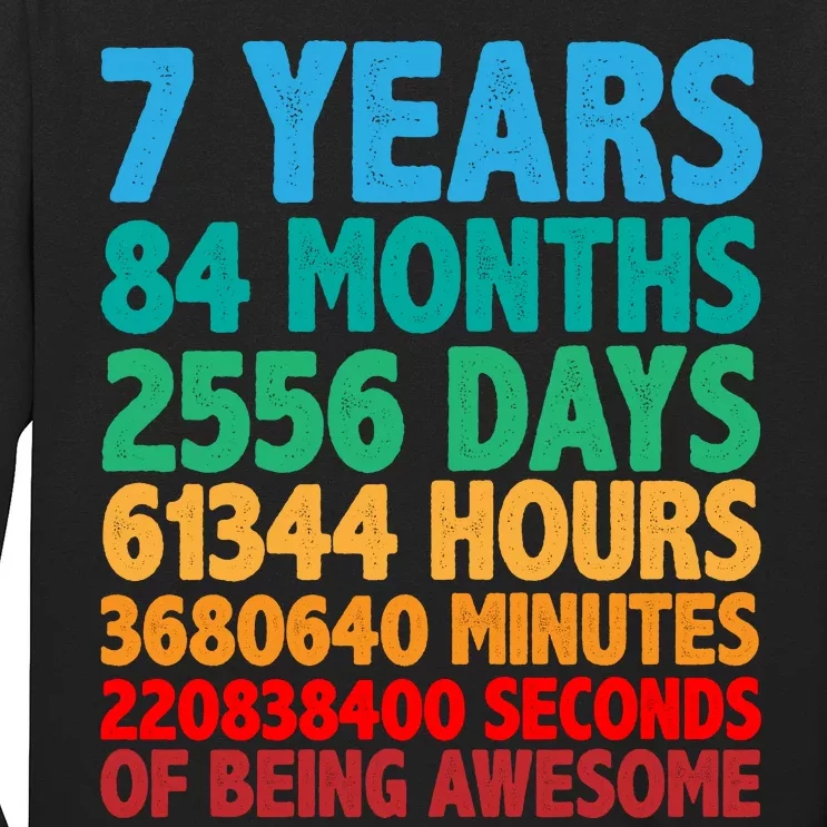 Funny Seven Years Old 7th Birthday Long Sleeve Shirt