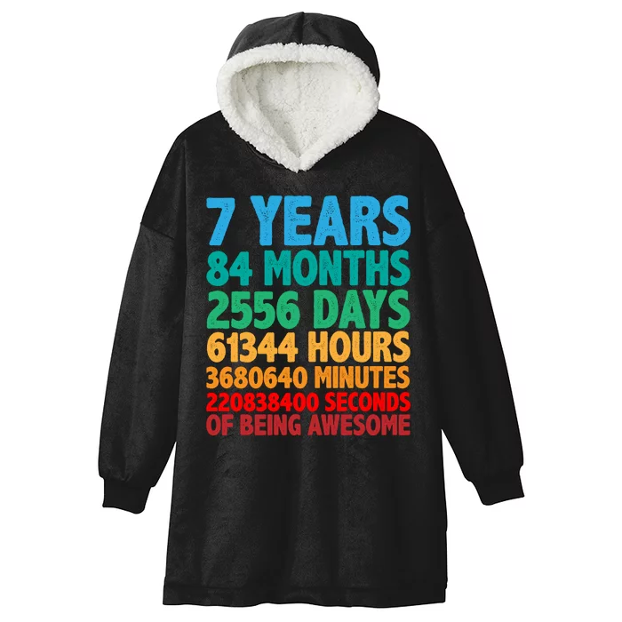 Funny Seven Years Old 7th Birthday Hooded Wearable Blanket