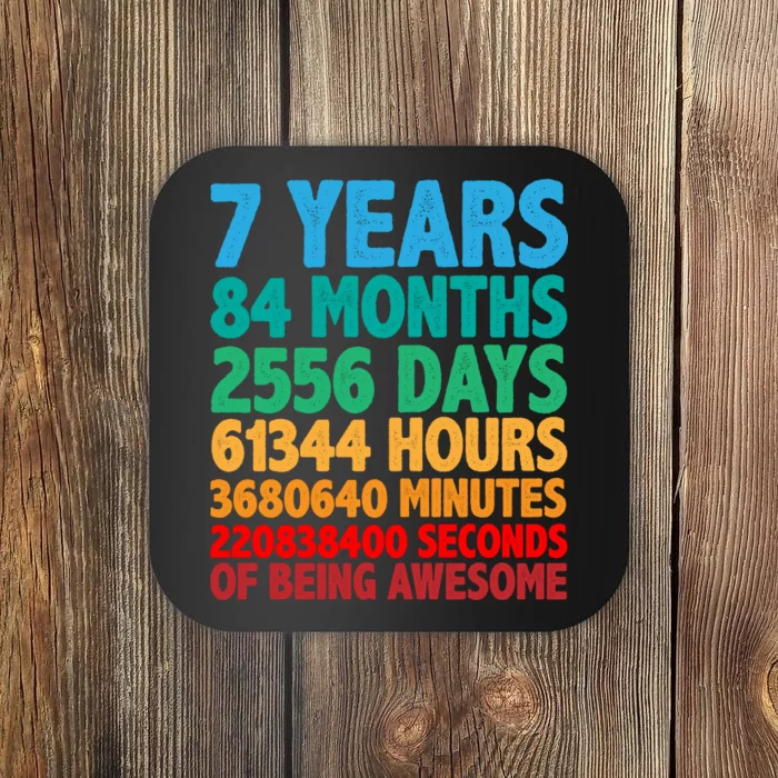 Funny Seven Years Old 7th Birthday Coaster