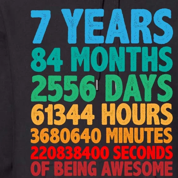 Funny Seven Years Old 7th Birthday Premium Hoodie