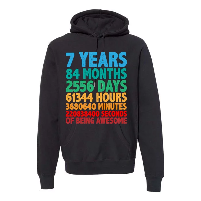 Funny Seven Years Old 7th Birthday Premium Hoodie