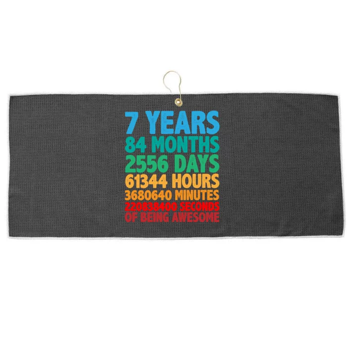 Funny Seven Years Old 7th Birthday Large Microfiber Waffle Golf Towel