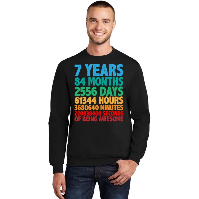 Funny Seven Years Old 7th Birthday Tall Sweatshirt