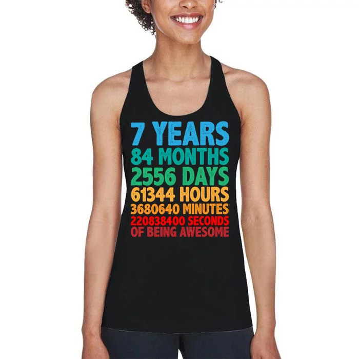 Funny Seven Years Old 7th Birthday Women's Racerback Tank