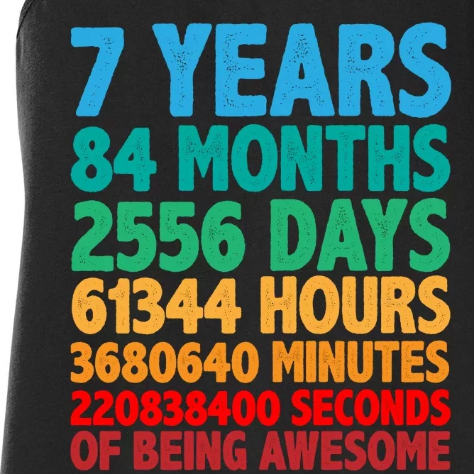 Funny Seven Years Old 7th Birthday Women's Racerback Tank