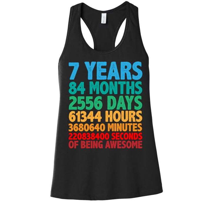 Funny Seven Years Old 7th Birthday Women's Racerback Tank