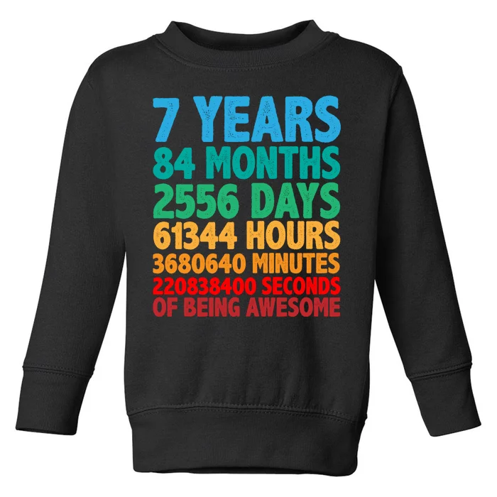 Funny Seven Years Old 7th Birthday Toddler Sweatshirt