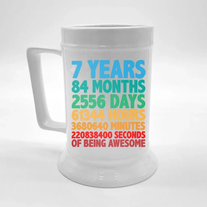 Funny Seven Years Old 7th Birthday Front & Back Beer Stein