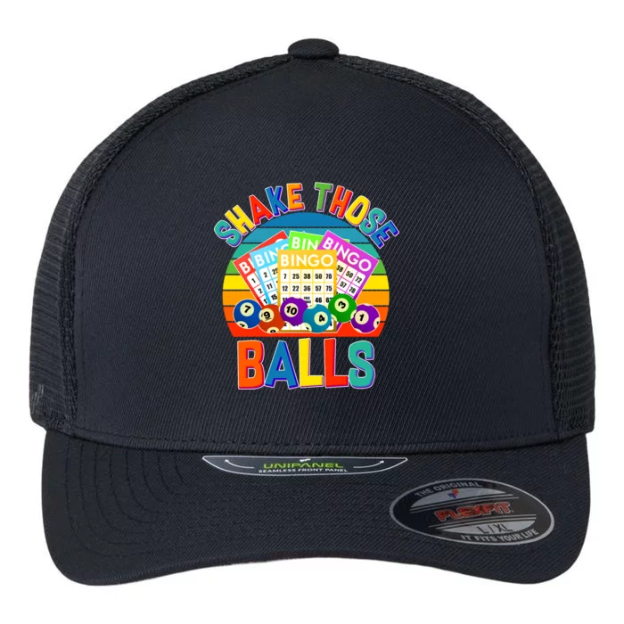 Funny Shake Those Balls Bingo Flexfit Unipanel Trucker Cap