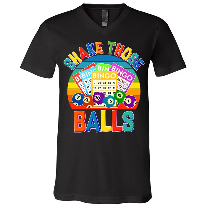 Funny Shake Those Balls Bingo V-Neck T-Shirt