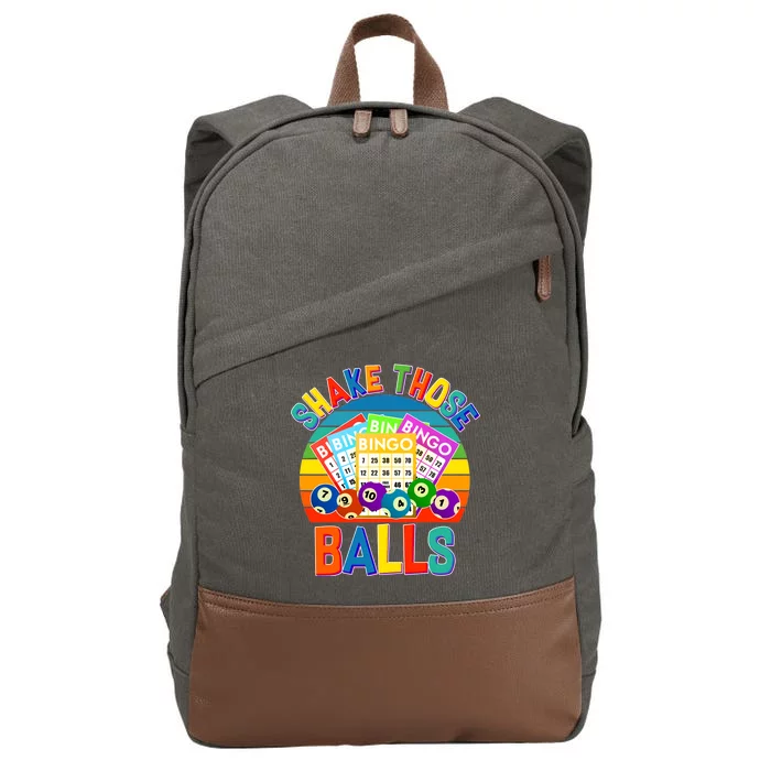 Funny Shake Those Balls Bingo Cotton Canvas Backpack