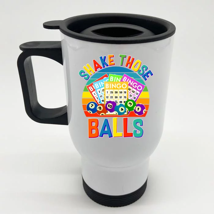 Funny Shake Those Balls Bingo Front & Back Stainless Steel Travel Mug