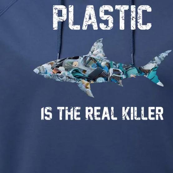 Funny Shark Plastic Is The Real Killer Performance Fleece Hoodie