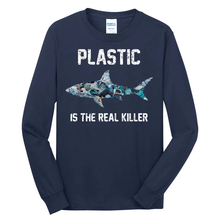 Funny Shark Plastic Is The Real Killer Tall Long Sleeve T-Shirt