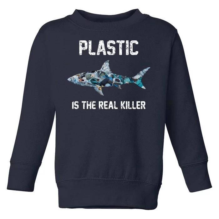 Funny Shark Plastic Is The Real Killer Toddler Sweatshirt