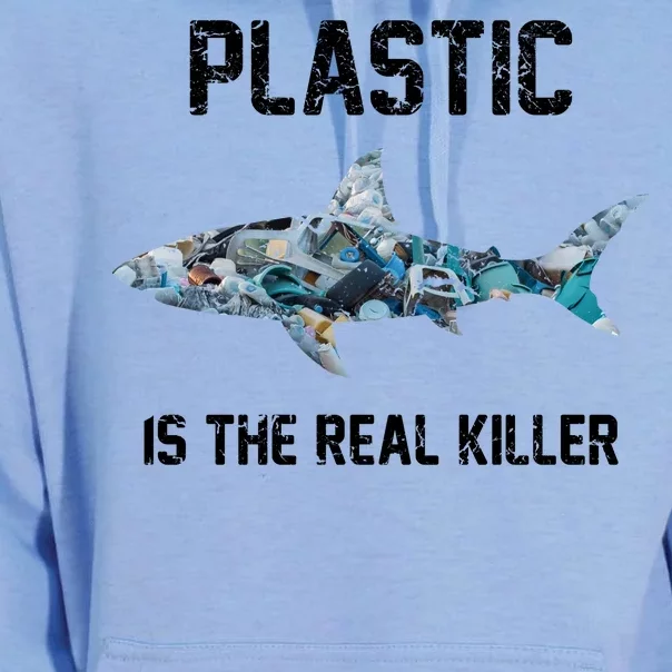 Funny Shark Plastic Is The Real Killer Unisex Surf Hoodie