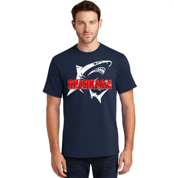 Funny Sharkasm Shark Fan Tall T-Shirt