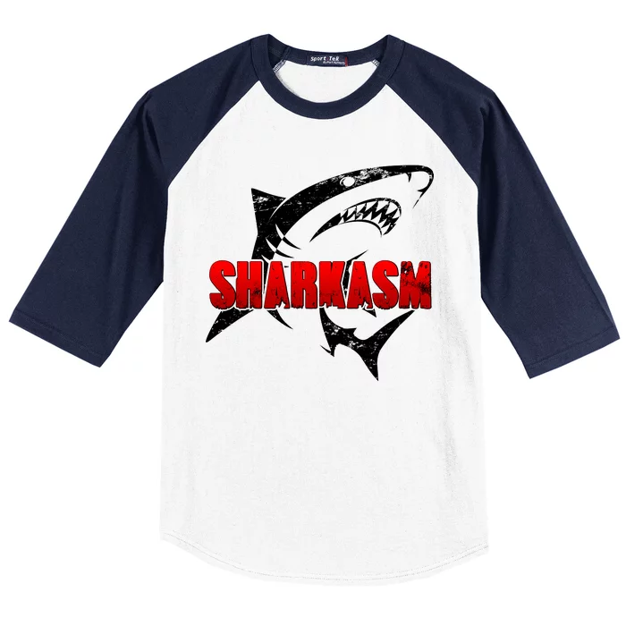 Funny Sharkasm Shark Fan Baseball Sleeve Shirt