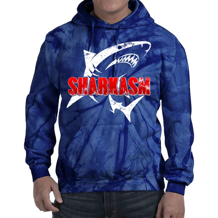 Funny Sharkasm Shark Fan Tie Dye Hoodie