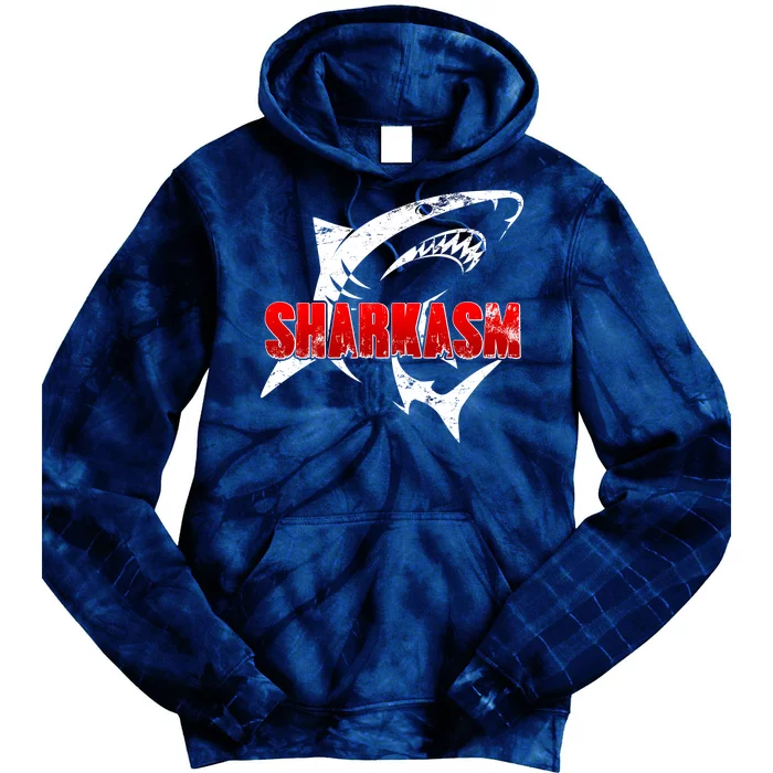 Funny Sharkasm Shark Fan Tie Dye Hoodie