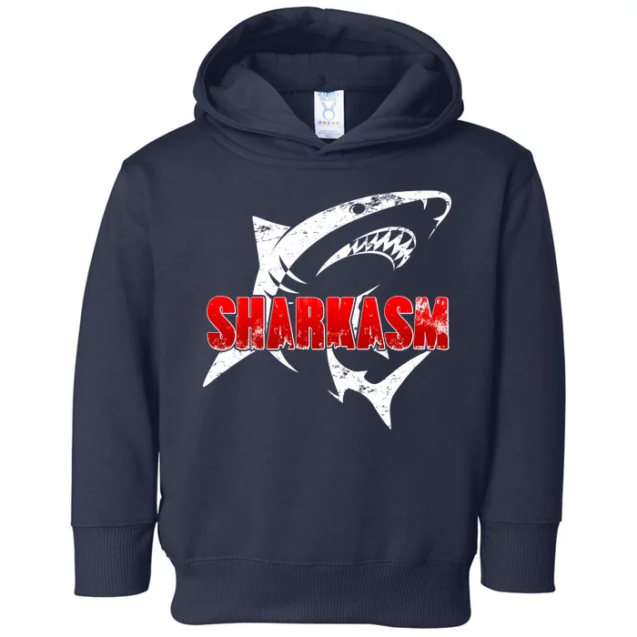 Funny Sharkasm Shark Fan Toddler Hoodie