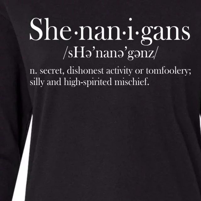 Funny Shenanigans Definition Womens Cotton Relaxed Long Sleeve T-Shirt