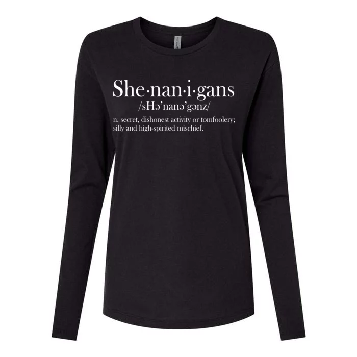 Funny Shenanigans Definition Womens Cotton Relaxed Long Sleeve T-Shirt