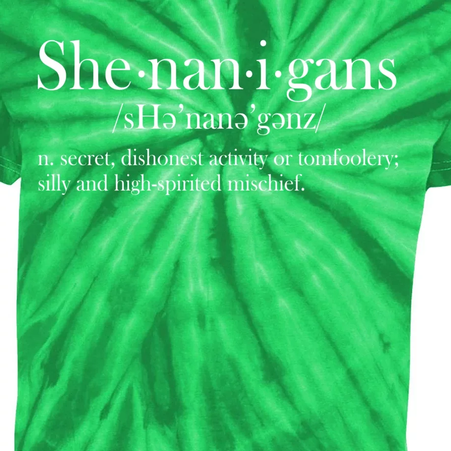 Funny Shenanigans Definition Kids Tie-Dye T-Shirt