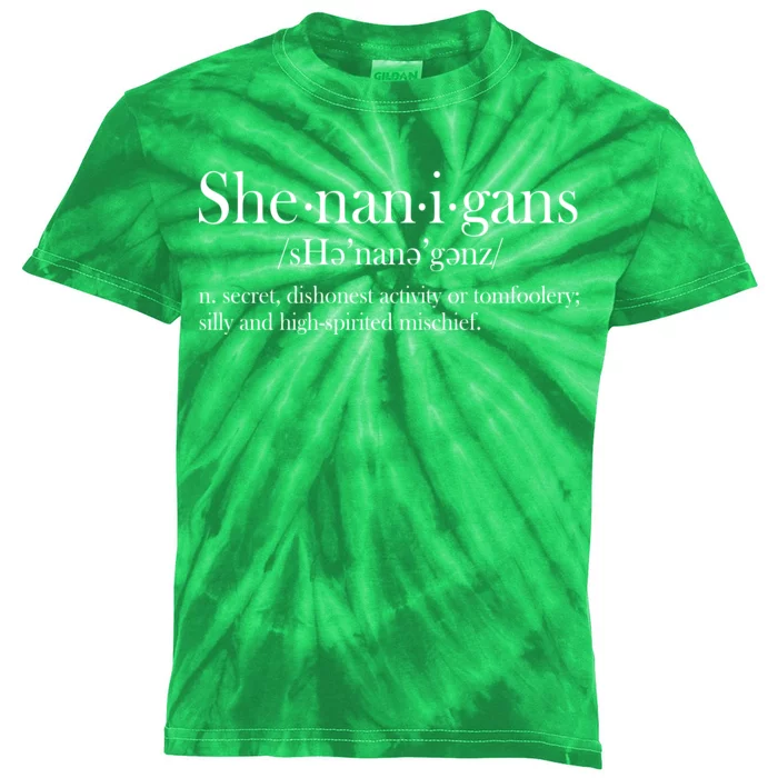 Funny Shenanigans Definition Kids Tie-Dye T-Shirt