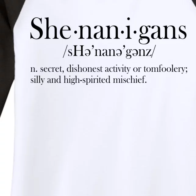 Funny Shenanigans Definition Women's Tri-Blend 3/4-Sleeve Raglan Shirt