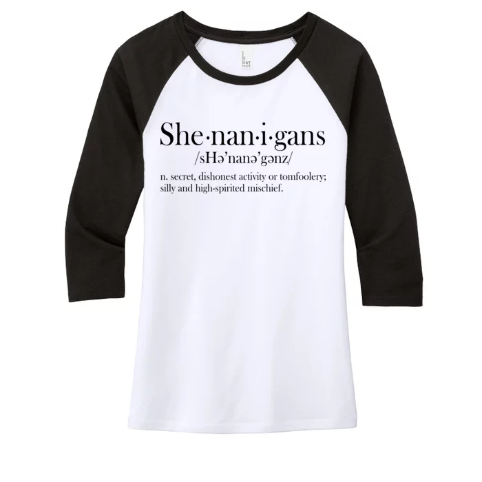 Funny Shenanigans Definition Women's Tri-Blend 3/4-Sleeve Raglan Shirt