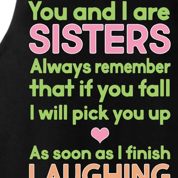 Funny Sisters Laughing Ladies Tri-Blend Wicking Tank