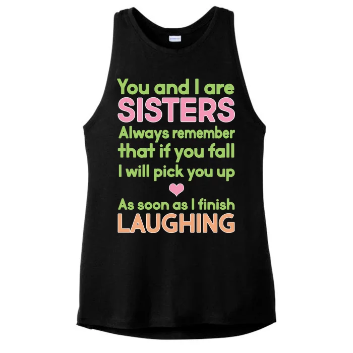 Funny Sisters Laughing Ladies Tri-Blend Wicking Tank