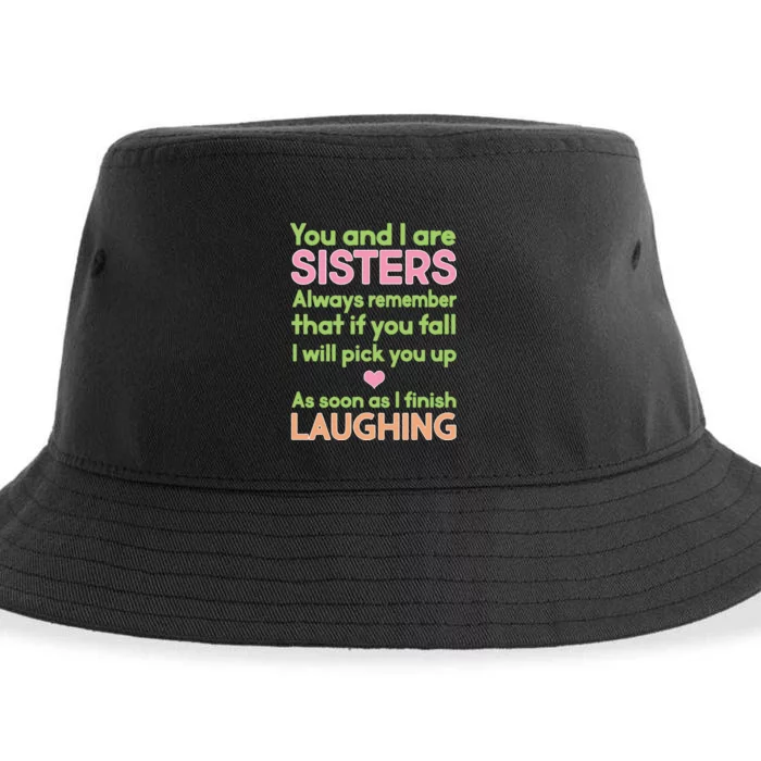 Funny Sisters Laughing Sustainable Bucket Hat