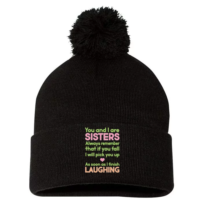 Funny Sisters Laughing Pom Pom 12in Knit Beanie