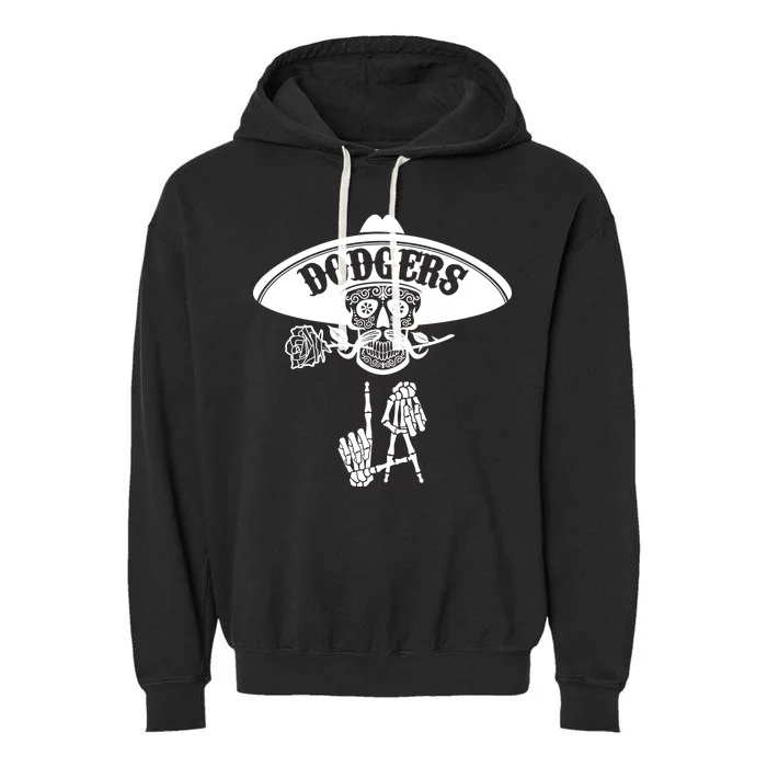 Funny Skull Dodgers Garment-Dyed Fleece Hoodie