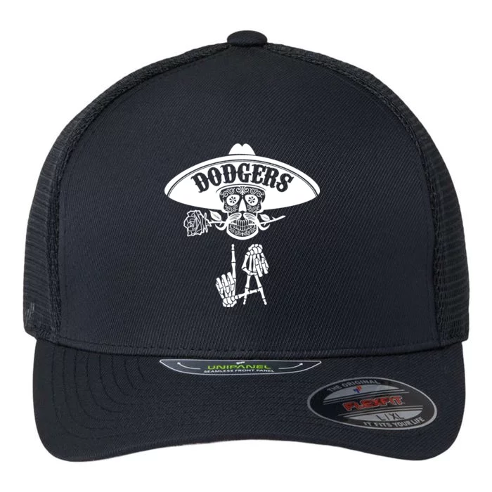 Funny Skull Dodgers Flexfit Unipanel Trucker Cap