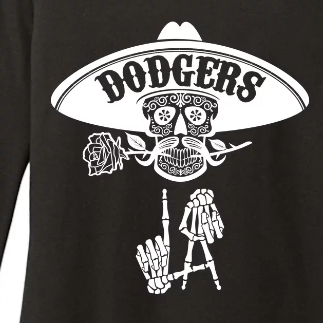 Funny Skull Dodgers Womens CVC Long Sleeve Shirt