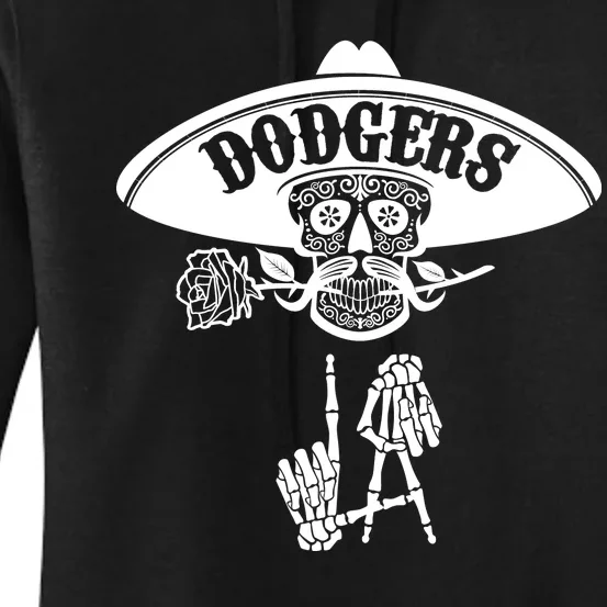 Funny Skull Dodgers Women's Pullover Hoodie