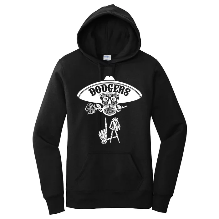 Funny Skull Dodgers Women's Pullover Hoodie