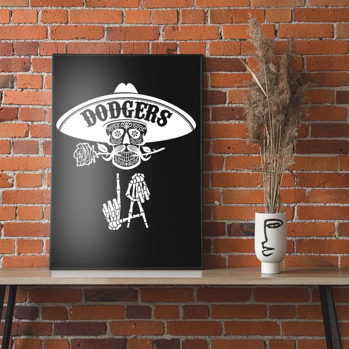 Skull Los Angeles Dodgers Dia De Los Muertos Poster