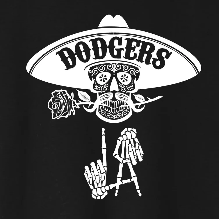 Funny Skull Dodgers Women's Crop Top Tee