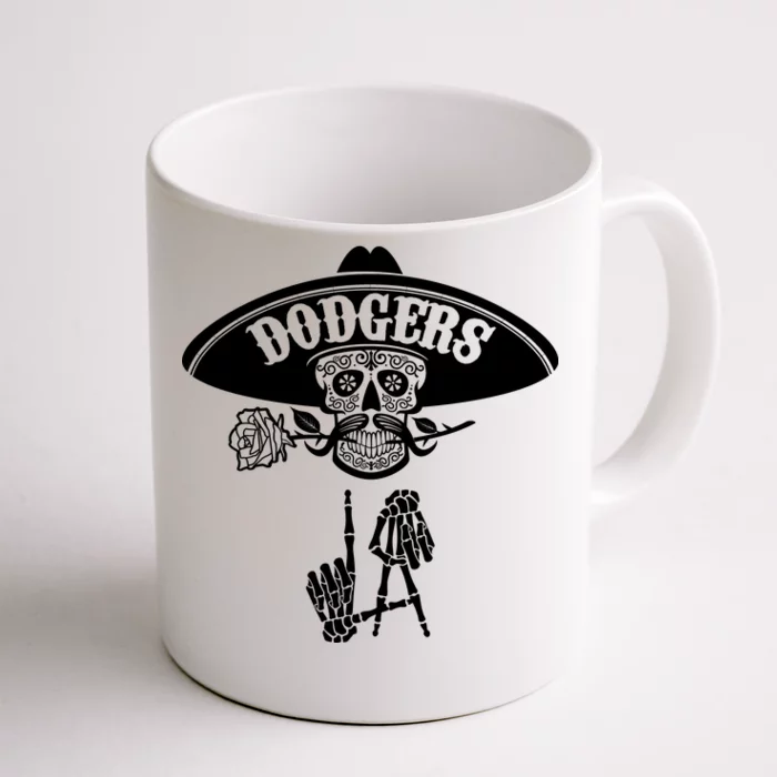 Funny Skull Dodgers Front & Back Coffee Mug