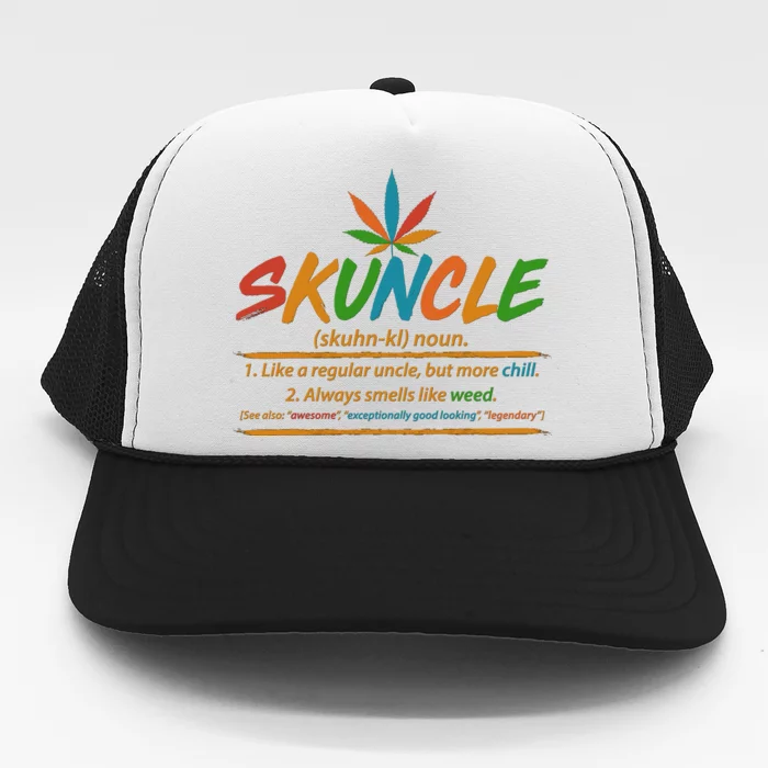 Funny Skuncle Definition Like A Regular Uncle Trucker Hat