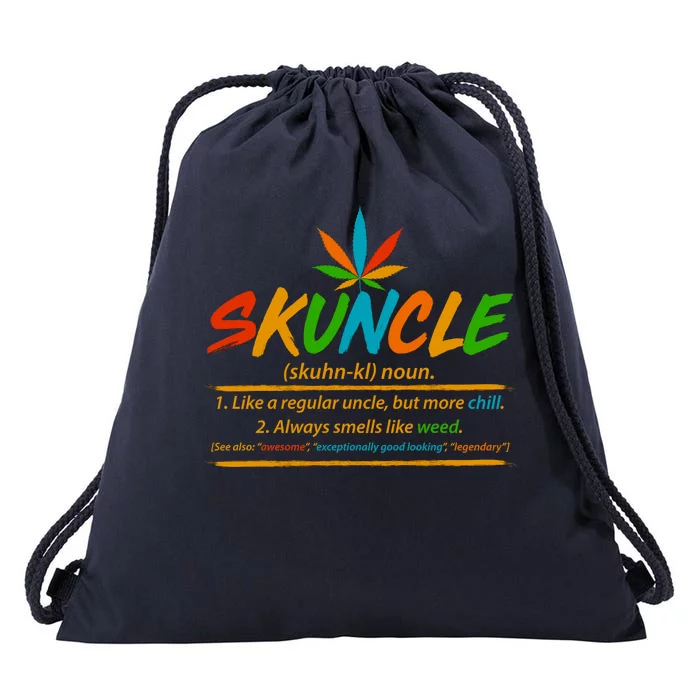 Funny Skuncle Definition Like A Regular Uncle Drawstring Bag