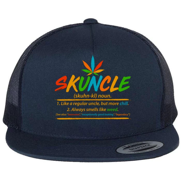 Funny Skuncle Definition Like A Regular Uncle Flat Bill Trucker Hat