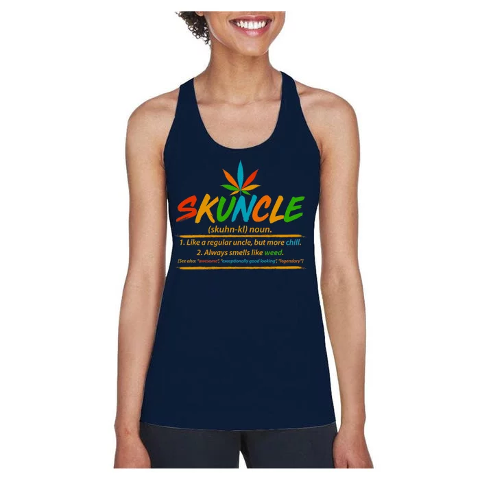 Funny Skuncle Definition Like A Regular Uncle Women's Racerback Tank